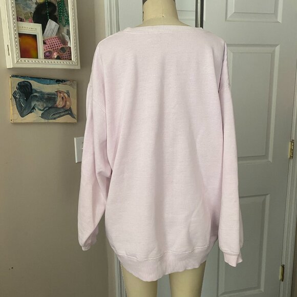 VINTAGE 1990s CHEROKEE Pastel PINK Oversized Sweatshirt sweater *X-LARGE* rare - Picture 4 of 5
